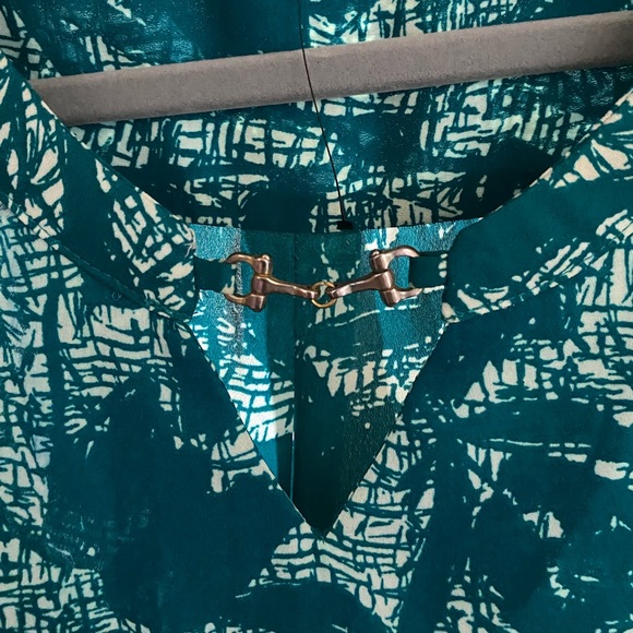 Harve Benard Medium Tunic Blouse Top Green - Picture 3 of 5